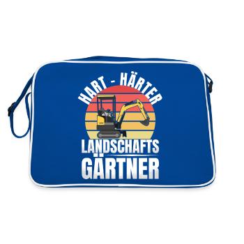 Hart Härter Landshaftsgärtner Gartenbau - Retro Tasche - Blau/Weiß - Hinten