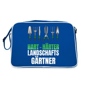 Hart Härter Landshaftsgärtner Gartenbau - Retro Tasche - Blau/Weiß - Hinten