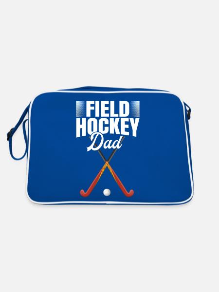 Retro Hockey - Feldhockey Papa - Retro Tasche - Blau/Weiß - Hinten