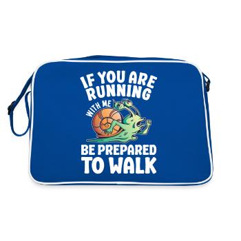 Langsam Laufen Joggen - Slow Runner - Retro Tasche - Blau/Weiß - Hinten
