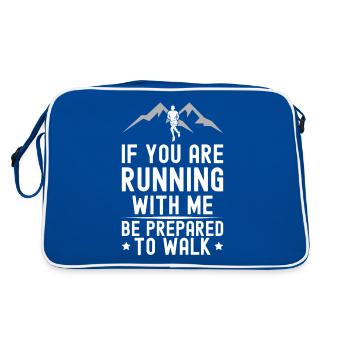 Langsam Laufen Joggen - Slow Runner - Retro Tasche - Blau/Weiß - Hinten