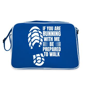 Langsam Laufen Joggen - Slow Runner - Retro Tasche - Blau/Weiß - Hinten