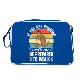 Langsam Laufen Joggen - Slow Runner - Retro Tasche - Blau/Weiß - Hinten