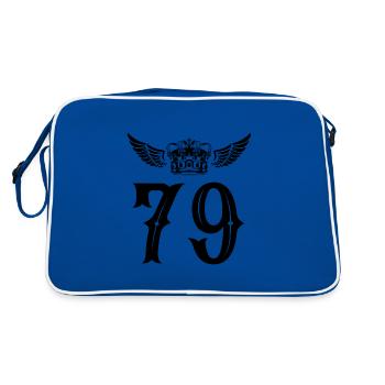 79 Couronne numérique - Sac Retro - bleu/blanc - Dos