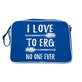Rudersport Rudern Ergometer Ruderer - Retro Tasche - Blau/Weiß - Hinten