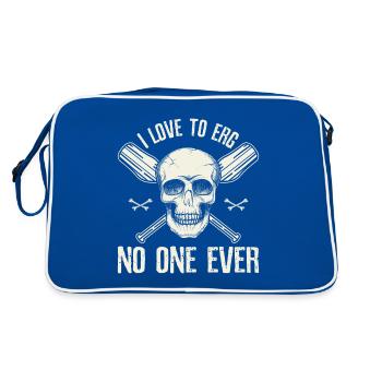 Ich liebe Erg Niemand jemals Ruderer Ruderer - Retro Tasche - Blau/Weiß - Hinten