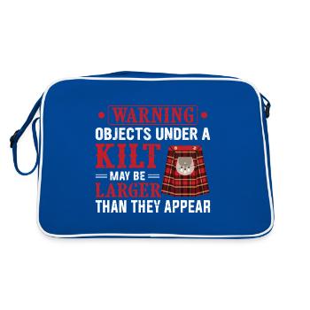 Lustiger Schottenrock Kilt Spruch Für Kilt Herren - Retro Tasche - Blau/Weiß - Hinten