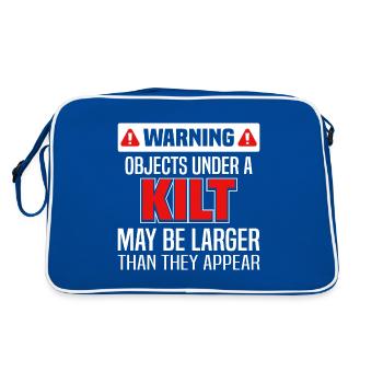 Lustiger Schottenrock Kilt Spruch Für Kilt Herren - Retro Tasche - Blau/Weiß - Hinten