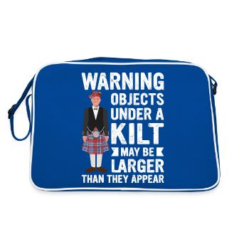 Lustiger Schottenrock Kilt Spruch Für Kilt Herren - Retro Tasche - Blau/Weiß - Hinten