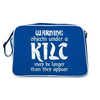 Lustiger Schottenrock Kilt Spruch Für Kilt Herren - Retro Tasche - Blau/Weiß - Hinten