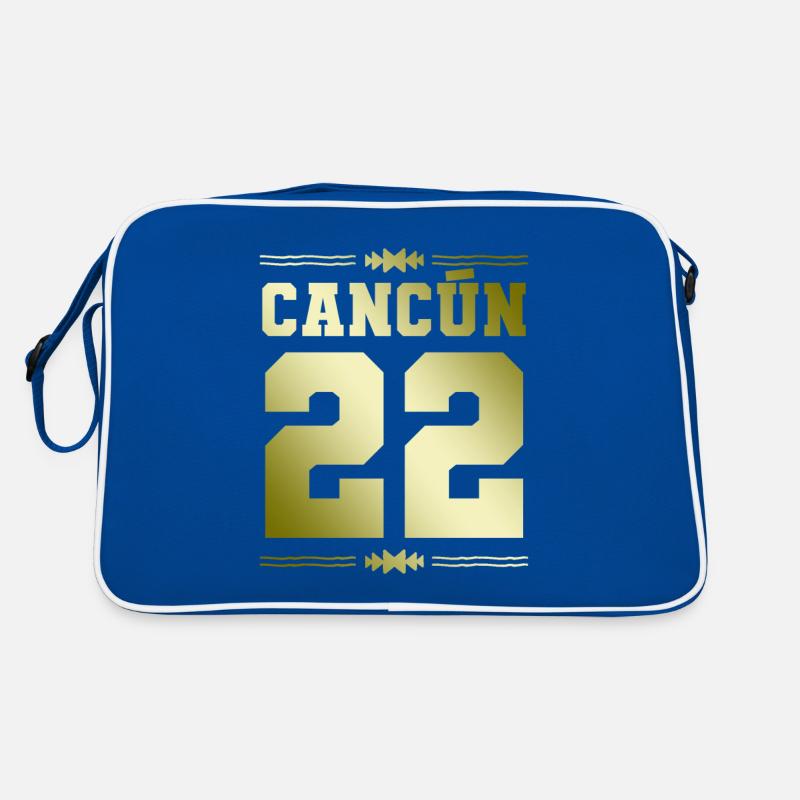 Cancun 22 - Retro Tasche - Blau/Weiß
