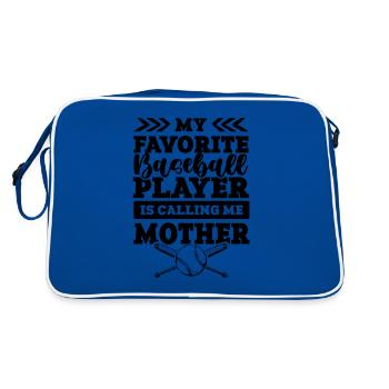 baseball mother - Retro Tasche - Blau/Weiß - Hinten