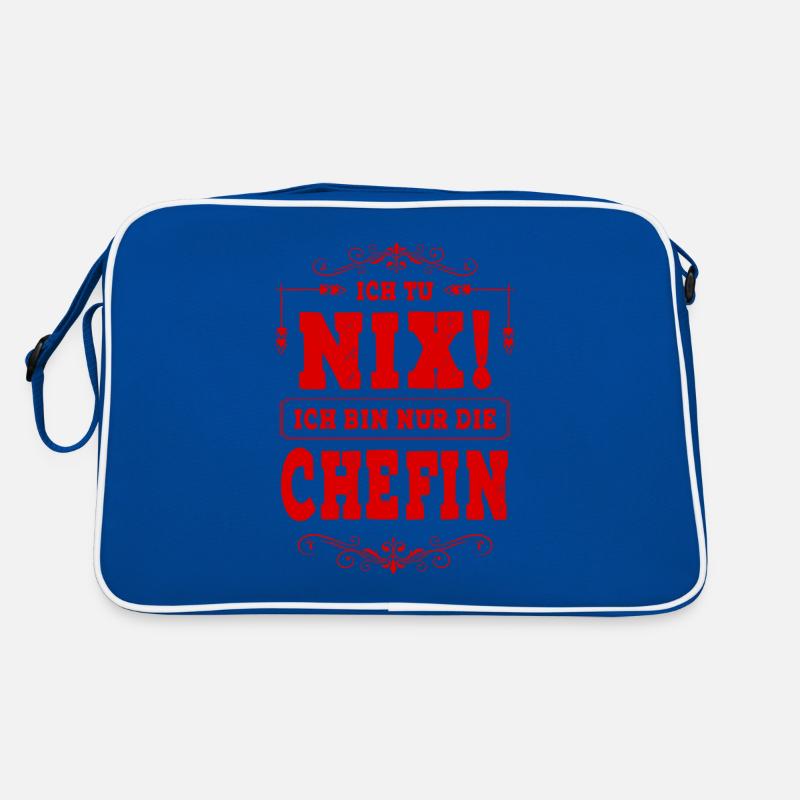 Weltbeste Chefin - Retro Tasche - Blau/Weiß