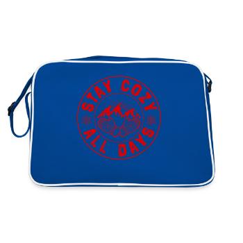Winter Kalt Cozy - Retro Tasche - Blau/Weiß - Hinten