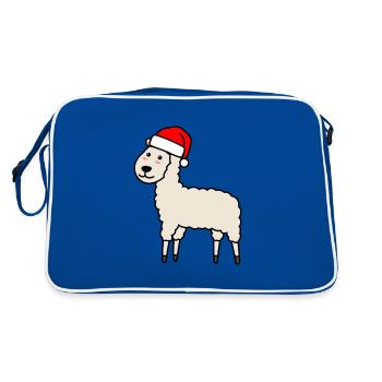 Alpaca Comic Christmas Xmas - Retro Bag - blue/white - Back