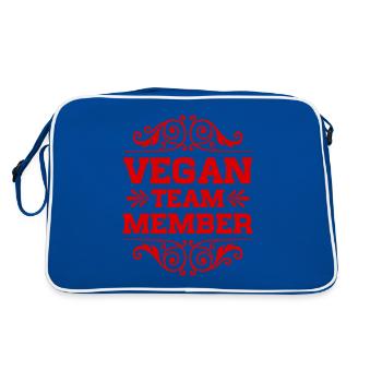 Membre de l’équipe végétalienne - Sac Retro - bleu/blanc - Dos