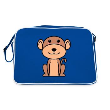 Monkey Comic Animal - Retro Bag - blue/white - Back