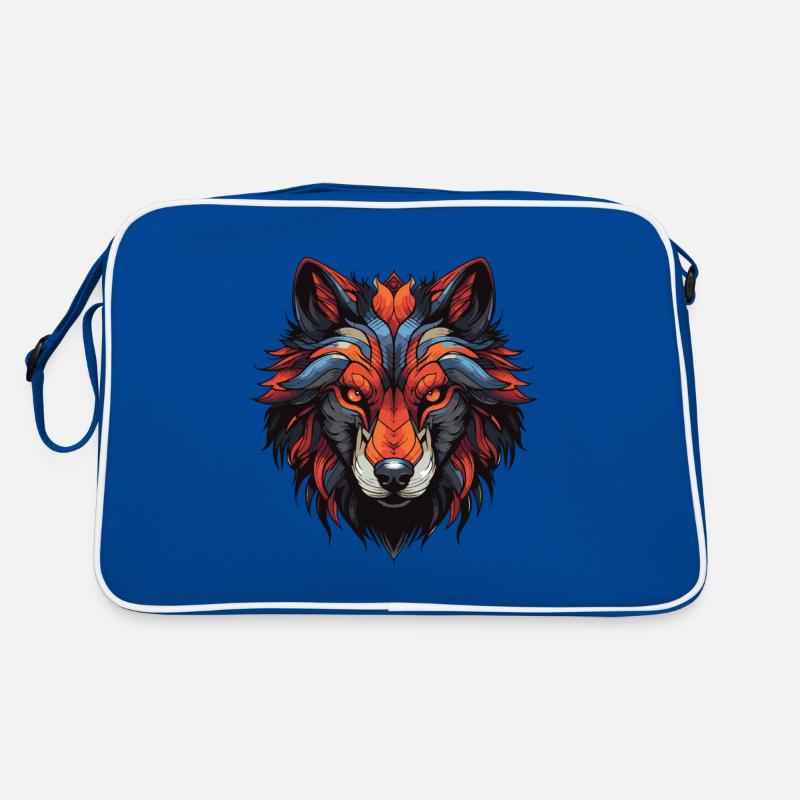 Wolf Portrait Retro Tasche