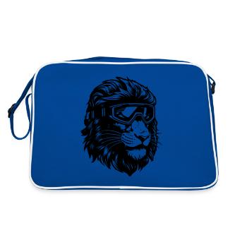 Löwe Ski Brille - Retro Tasche - Blau/Weiß - Hinten
