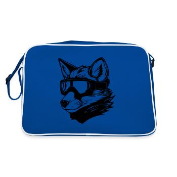 Fuchs Snowboard Ski Brille - Retro Tasche - Blau/Weiß - Hinten