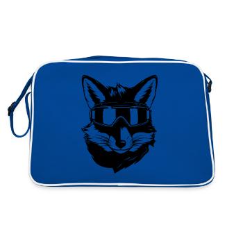 Ski Fuchs - Retro Tasche - Blau/Weiß - Hinten