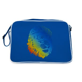 Löwe Ski Brille Bunt - Retro Tasche - Blau/Weiß - Hinten