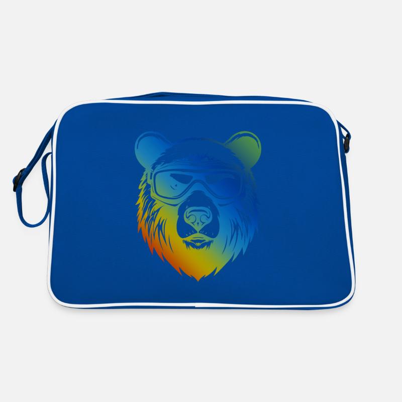 Bear Ski Goggles Colorful Retro Bag