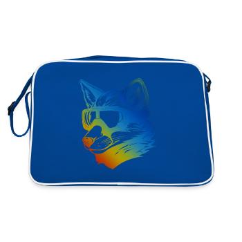 Fuchs Snowboard Ski Brille Bunt - Retro Tasche - Blau/Weiß - Hinten