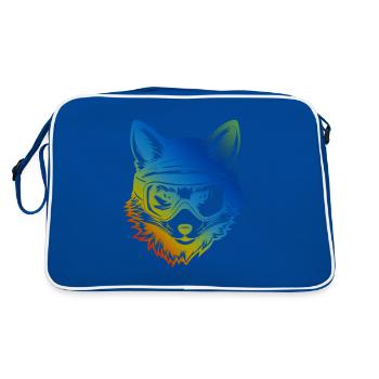 Fuchs Ski Brille Bunt - Retro Tasche - Blau/Weiß - Hinten