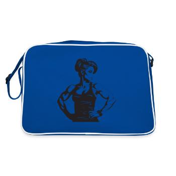 Femme Muscles Musculation Fitness Gym - Sac Retro - bleu/blanc - Dos