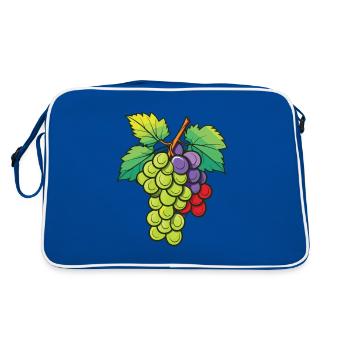 Symbole de fruits de raisins - Sac Retro - bleu/blanc - Dos