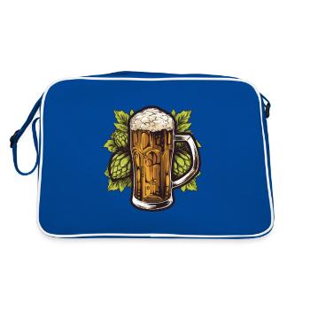 Beer glass, hops, malt, beer - Retro Bag - blue/white - Back