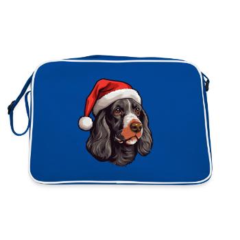 Cocker Spaniel tête de chien Portrait de Noël - Sac Retro - bleu/blanc - Dos