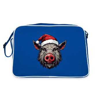 Portrait de Noël tête de sanglier - Sac Retro - bleu/blanc - Dos