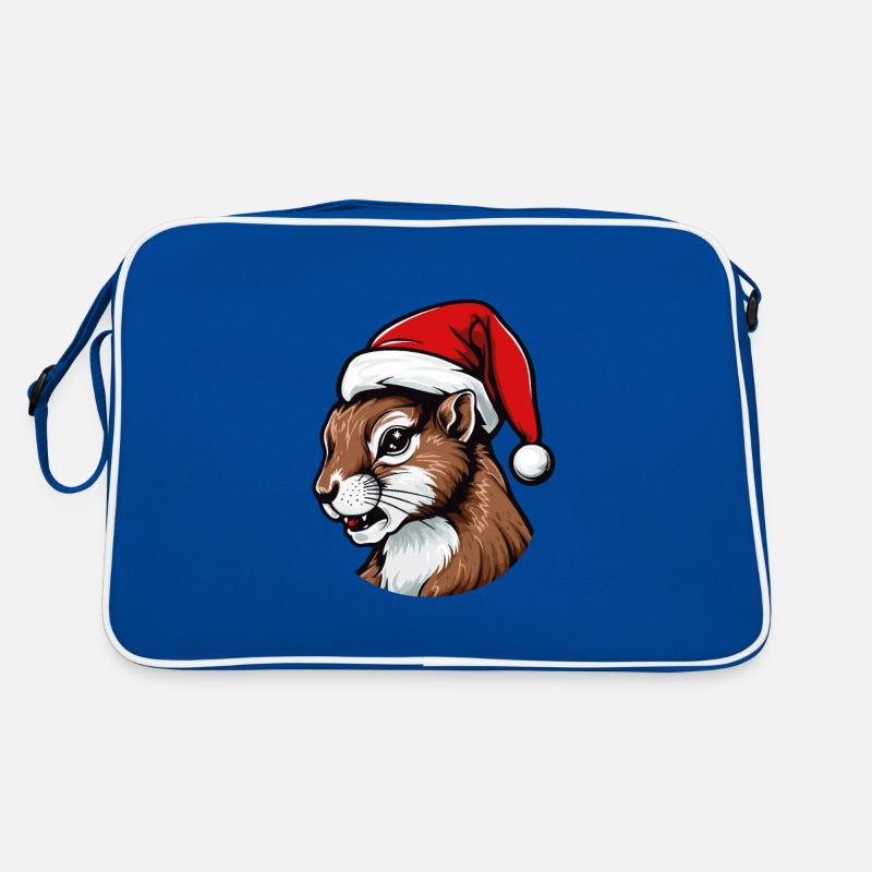 Squirrel Head Christmas Portrait Retro Bag