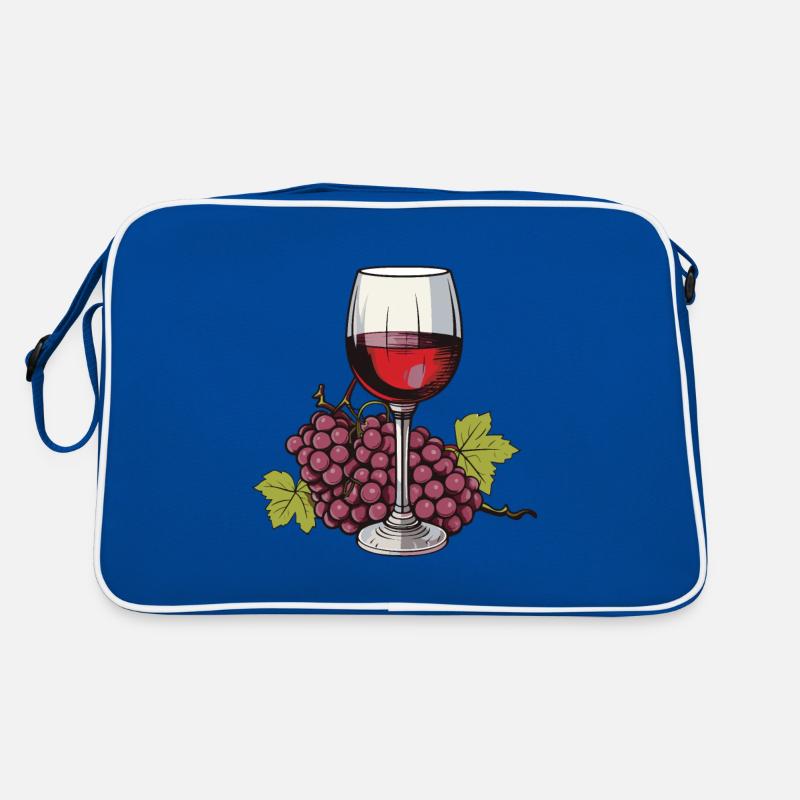 Wine Glass Grapes Wine Retro Bag