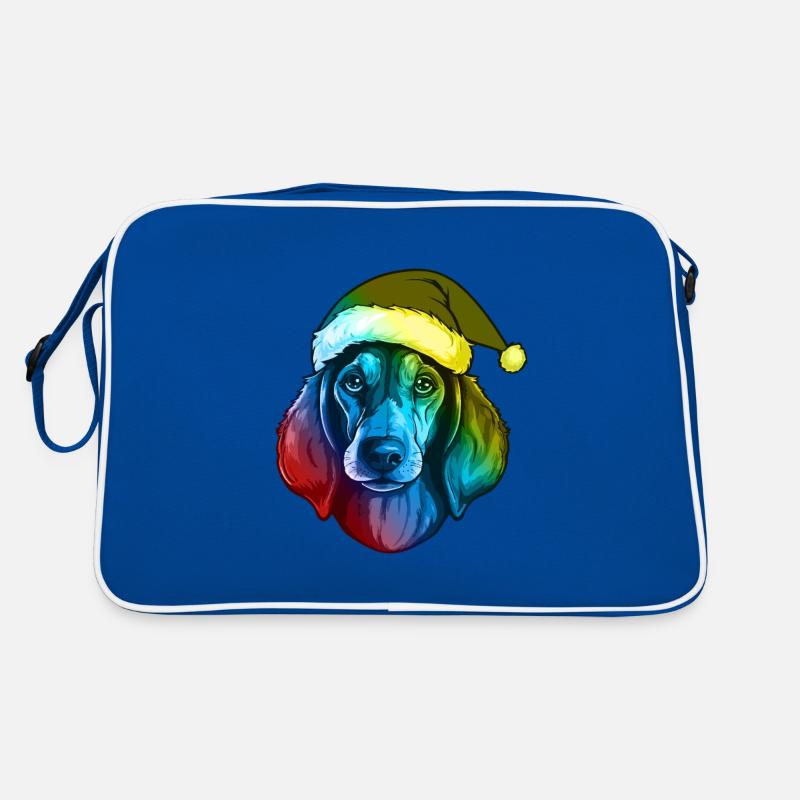 Teckel Tête De Chien Noël Coloré Sac Retro