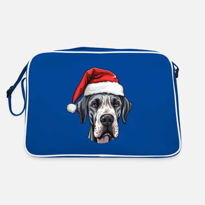 Great Dane Hund Weihnachten Kopf Retro Tasche