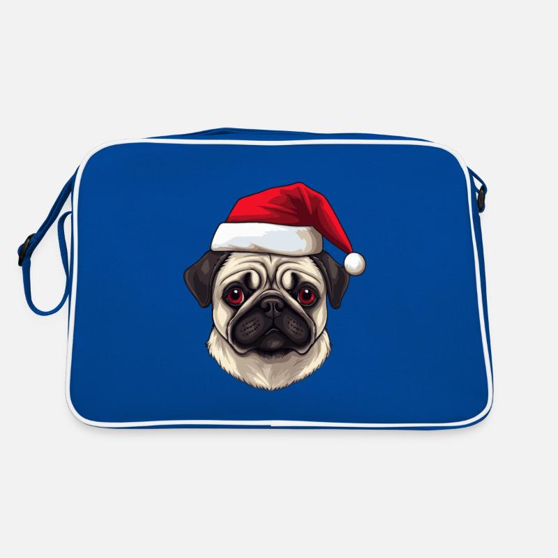 Pug Dog Pug Christmas Head Retro Bag
