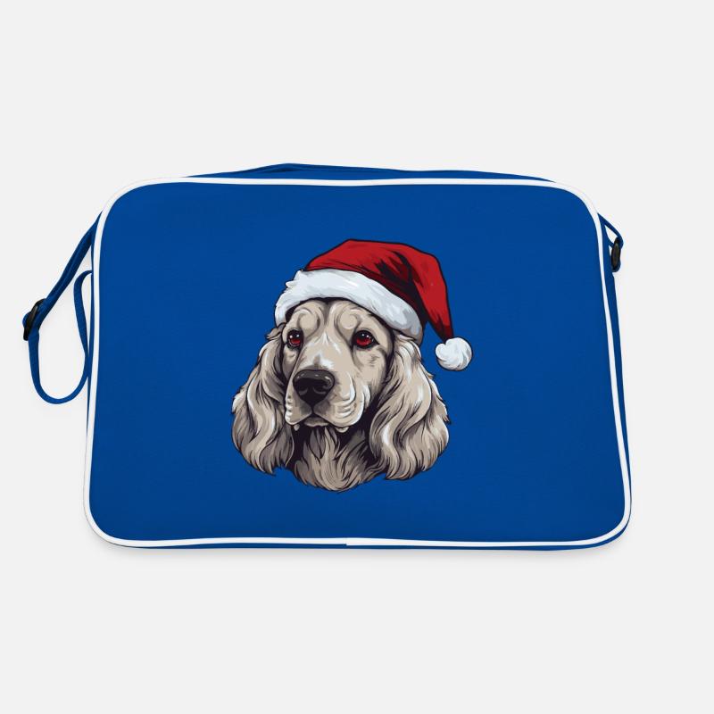 Cocker Spaniel Dog Christmas Head Retro Bag