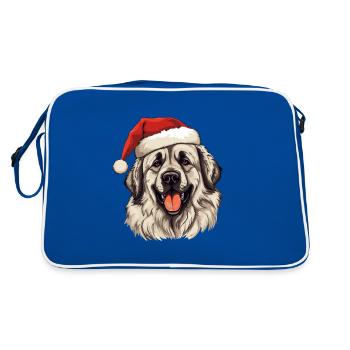 Leonberg Chien Tête de Noël - Sac Retro - bleu/blanc - Dos
