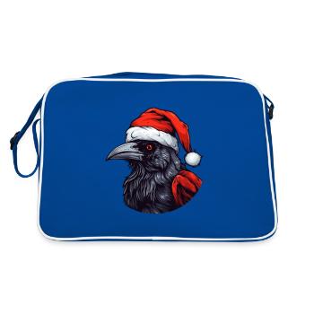 Crow Raven Christmas Animal Head - Retro Bag - blue/white - Back