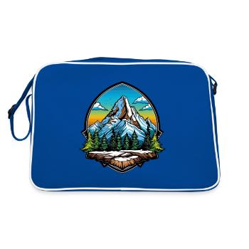 Montagnes Symbole Randonnée Bouclier - Sac Retro - bleu/blanc - Dos