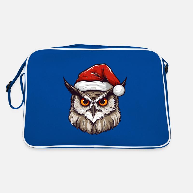 Eule Kopf Weihnachten Portät Retro Tasche