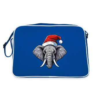 Portrait de Noël tête d’éléphant - Sac Retro - bleu/blanc - Dos