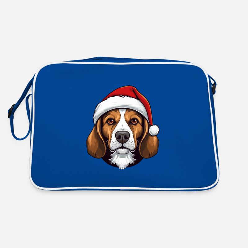 Portrait de Noël tête de chien Beagle Sac Retro