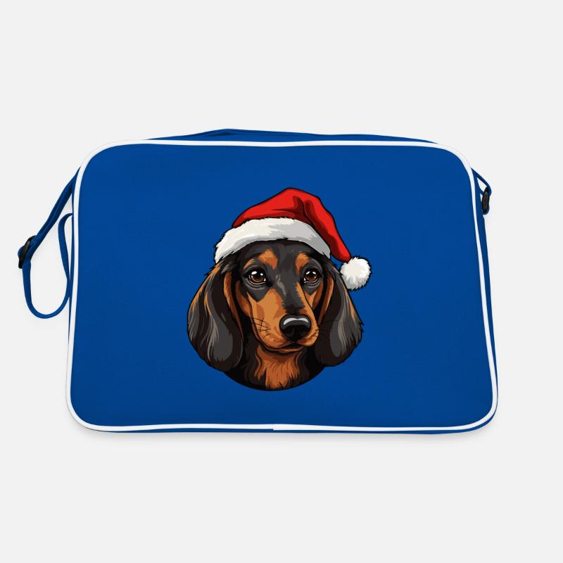 Tête de chien teckel Noël Sac Retro