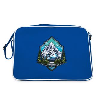 Montagnes Symbole Randonnée Bouclier - Sac Retro - bleu/blanc - Dos