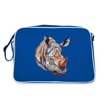 Rhinoceros Head - Retro Bag - blue/white - Back