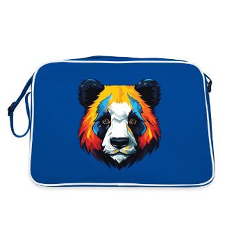 Panda Head - Retro Bag - blue/white - Back